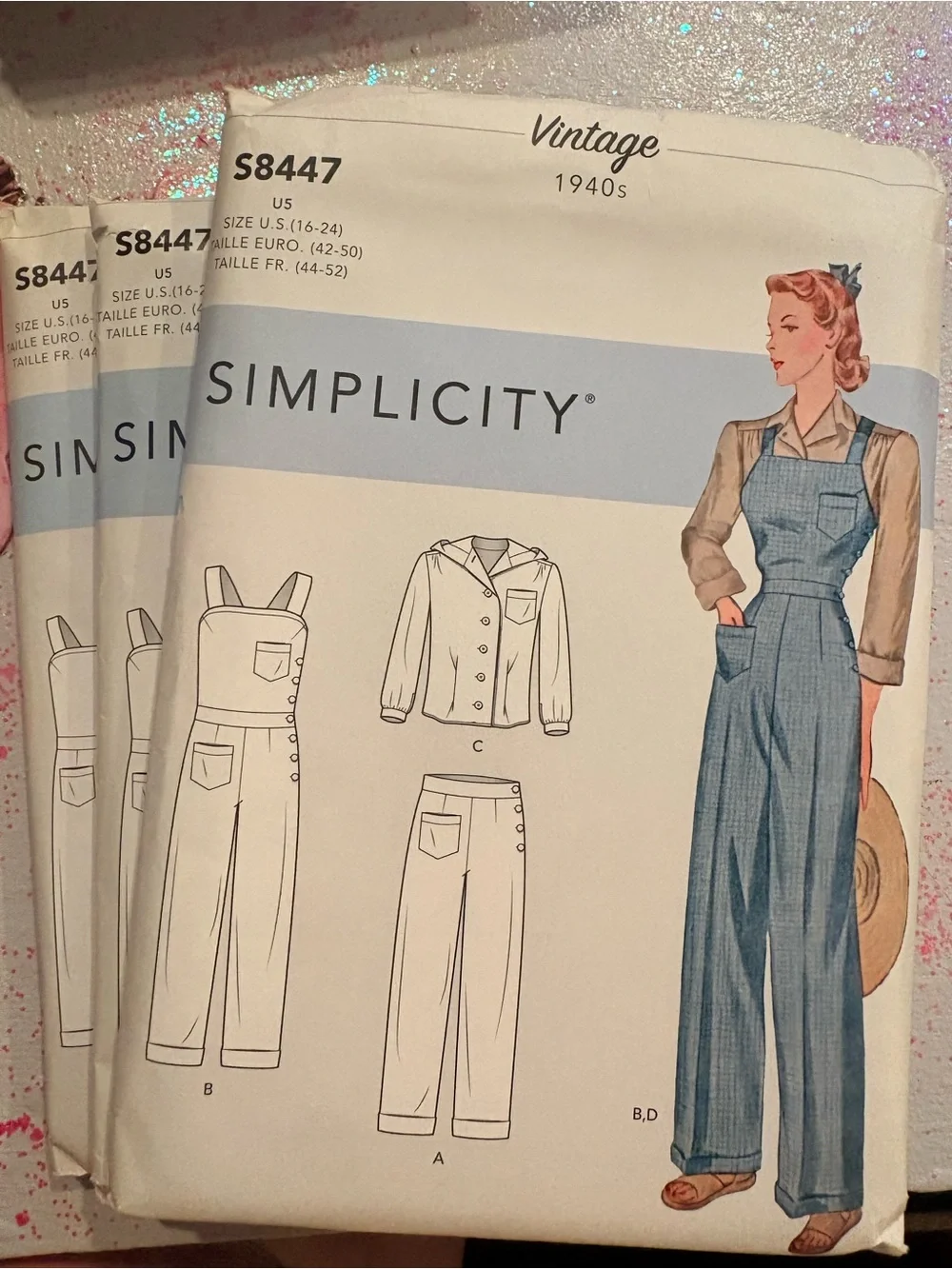 BN UNCUT SIMPLICITY 8447 U5 PLUS SIZE SEWING PATTERNS OVERALLS BIBS